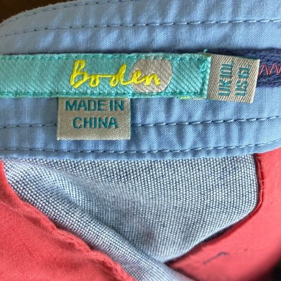 Boden Womens Skirt Blue Floral 100% Cotton Pull On Side Zip 6 Long - Picture 4 of 10